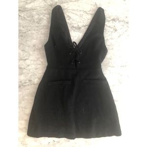 REFORMATION black mini dress, tie in front